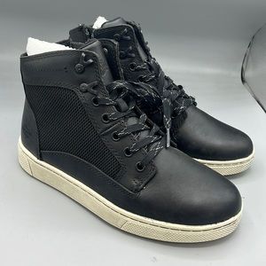 Harley-Davidson Black High-Top Sneakers with White Soles